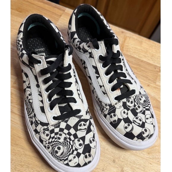 Vans Old Skool Nightmare Before Christmas Jack Skellington Checkerboard 7M 8.5W - Picture 4 of 9